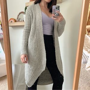 Urban outfitters kimchi blue long grey duster knit cardigan sweater